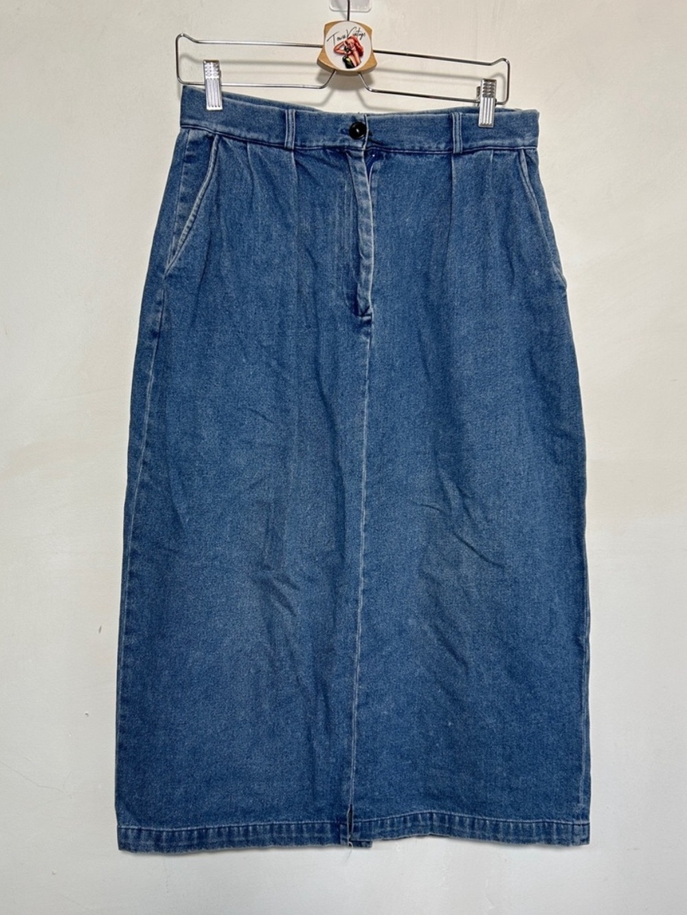 Vintage 90s American Eagle Blue Denim Midi Jean Skirt Large